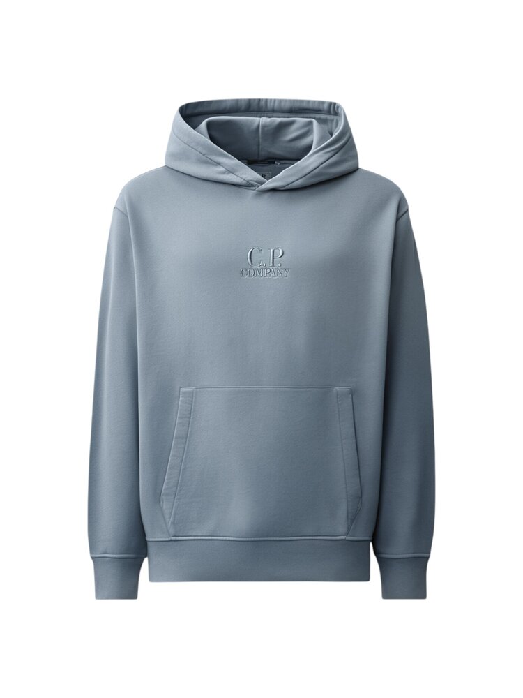 C.P. Company C.P. COMPANY DIAGONAL FLEECE HOODED LOGO SWEATSHIRT ORION BLUE