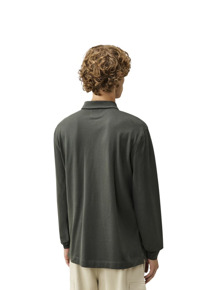 C.P. Company C.P. COMPANY STRETCH PIQUET LONG SLEEVE ZIP POLO RAVEN