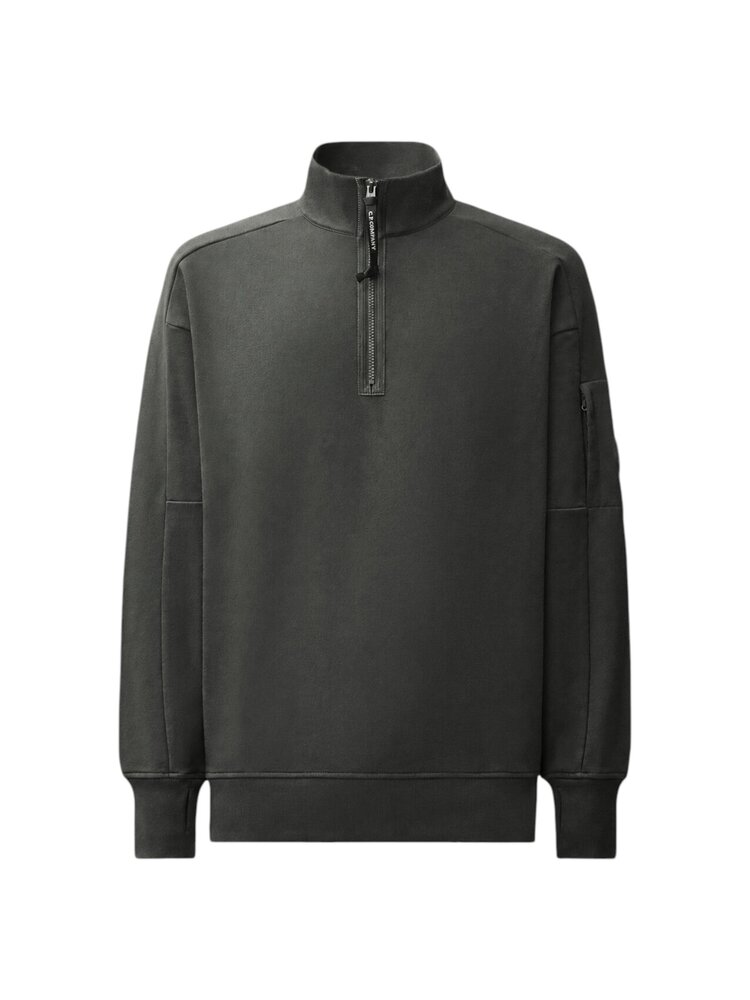 C.P. Company C.P. COMPANY DIAGIONAL FLEECE HALF ZIP LENS SWEATSHIRT RAVEN