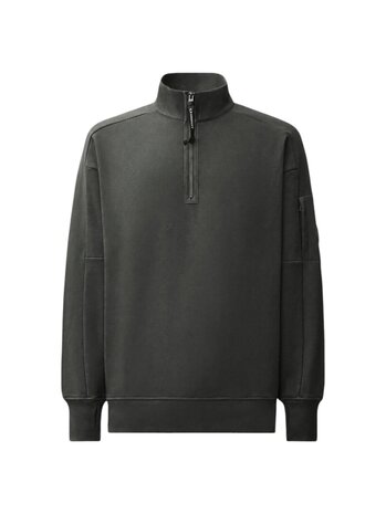 C.P. Company C.P. COMPANY DIAGIONAL FLEECE HALF ZIP LENS SWEATSHIRT RAVEN