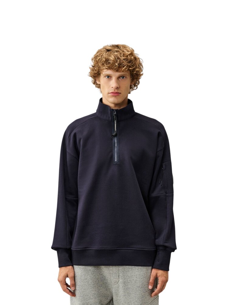 C.P. Company C.P. COMPANT DIAGIONAL FLEECE HALF ZIP LENS SWEATSHIRT TOTAL ECLIPSE NAVY