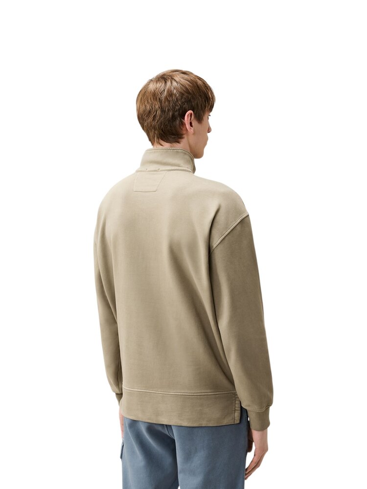 C.P. Company C.P. COMPANY DIAGONAL FLEECE MIXED BOXY HALF ZIP SWEATSHIRT FALLEN ROCK