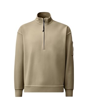 C.P. Company C.P. COMPANY DIAGONAL FLEECE MIXED BOXY HALF ZIP SWEATSHIRT FALLEN ROCK