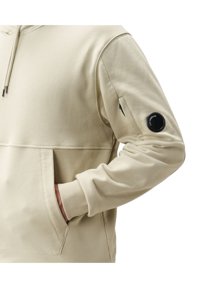 C.P. Company C.P. COMPANY DIAGIONAL FLEECE HOODED LENS SWEATSHIRT SILVER BIRCH