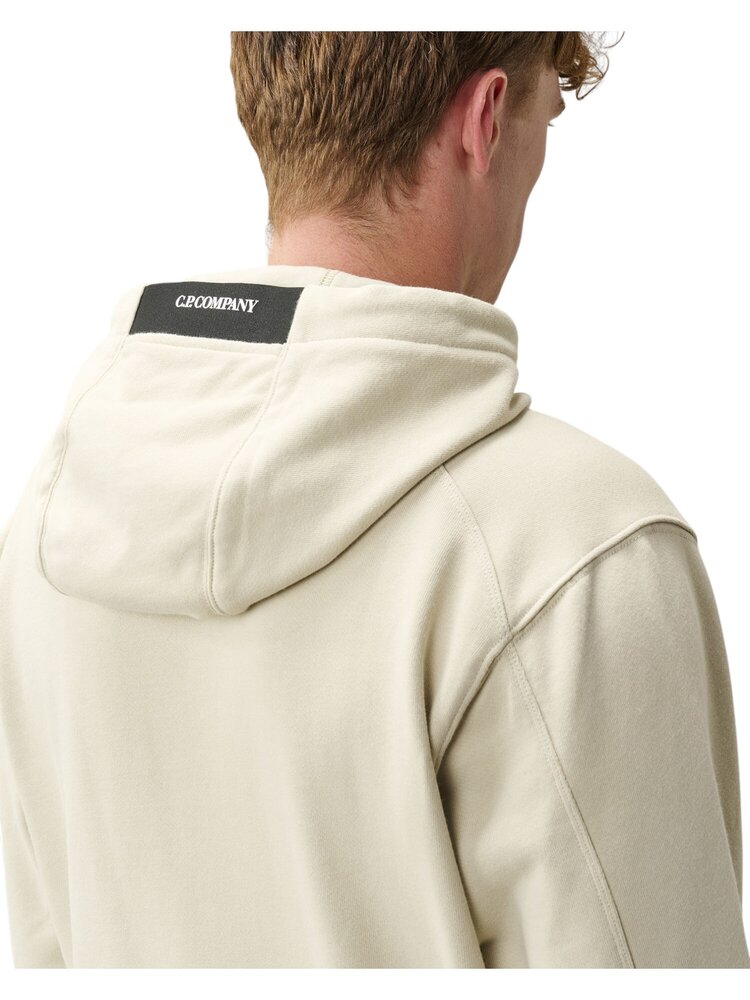 C.P. Company C.P. COMPANY DIAGIONAL FLEECE HOODED LENS SWEATSHIRT SILVER BIRCH