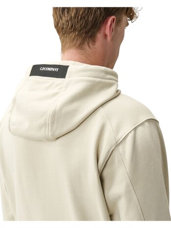 C.P. Company C.P. COMPANY DIAGIONAL FLEECE HOODED LENS SWEATSHIRT SILVER BIRCH