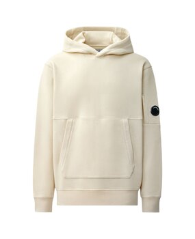 C.P. Company C.P. COMPANY DIAGIONAL FLEECE HOODED LENS SWEATSHIRT SILVER BIRCH