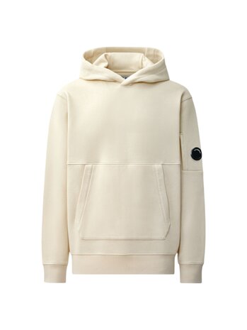 C.P. Company C.P. COMPANY DIAGIONAL FLEECE HOODED LENS SWEATSHIRT SILVER BIRCH