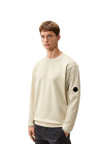 C.P. Company C.P. COMPANY DIAGIONAL FLEECE CREWNECK SWEATSHIRT SILVER BIRCH
