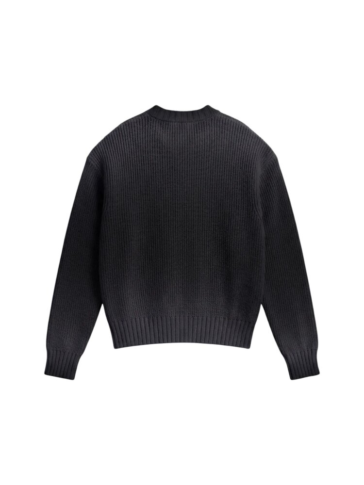 Brams Fruit BRAM'S FRUIT STAMP KNIT PULLOVER CHARCOAL BLACK