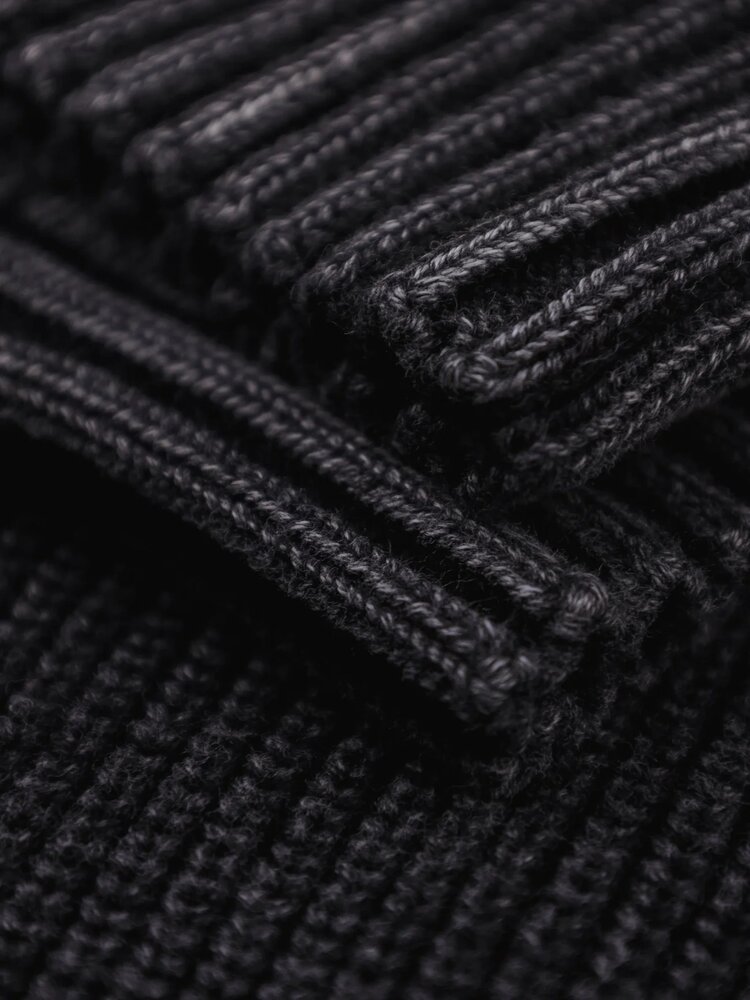 Brams Fruit BRAM'S FRUIT STAMP KNIT PULLOVER CHARCOAL BLACK