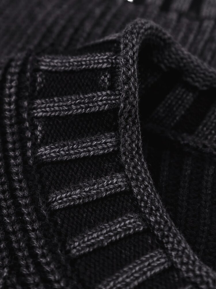 Brams Fruit BRAM'S FRUIT STAMP KNIT PULLOVER CHARCOAL BLACK