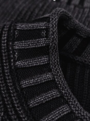 Brams Fruit BRAM'S FRUIT STAMP KNIT PULLOVER CHARCOAL BLACK