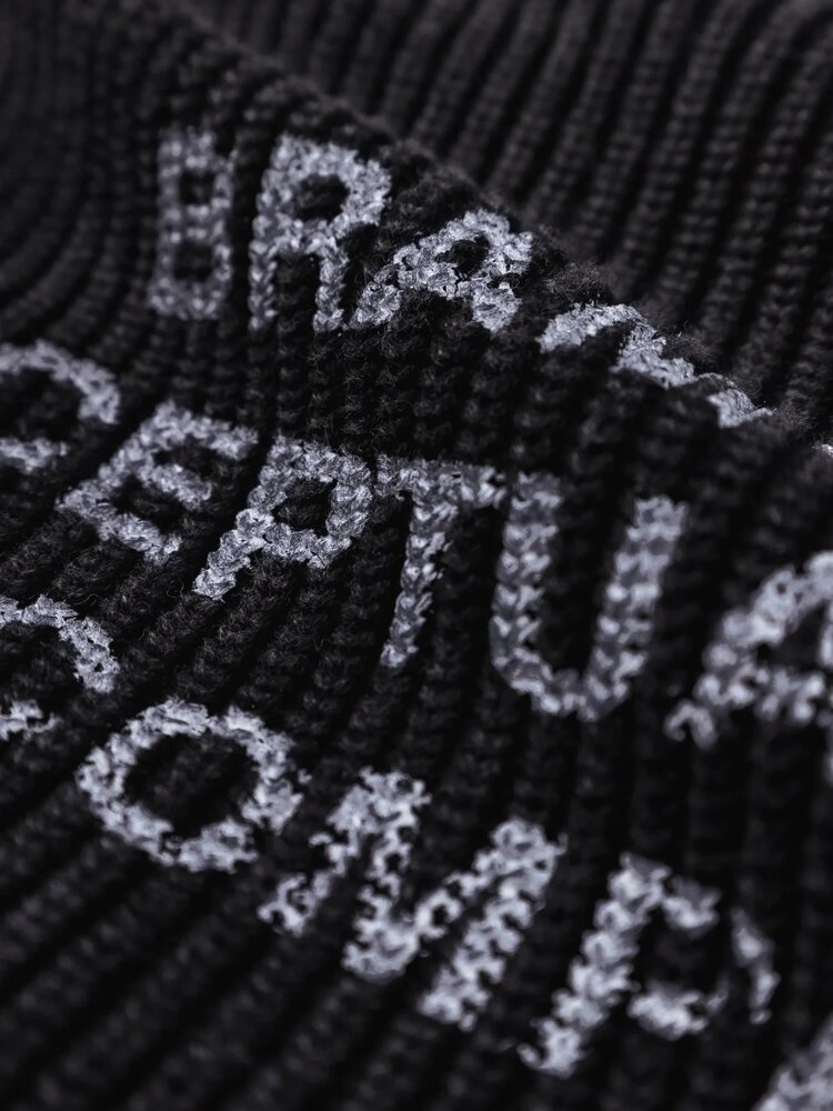 Brams Fruit BRAM'S FRUIT STAMP KNIT PULLOVER CHARCOAL BLACK