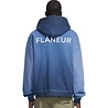 FLÂNEUR HEAVY DOUBLE LOGO ZIP-UP VEST NAVY