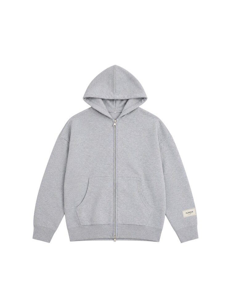FLÂNEUR ATELIER KNIT ZIP-UP HEATHER GREY