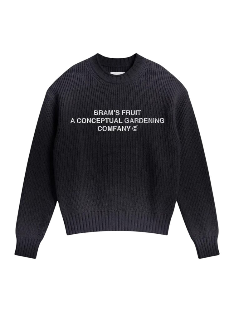 Brams Fruit BRAM'S FRUIT STAMP KNIT PULLOVER CHARCOAL BLACK