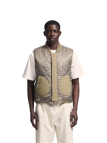 Brams Fruit BRAM'S FRUIT REVERSIBLE PADDED BODYWARMER VEST OLIVE GREEN