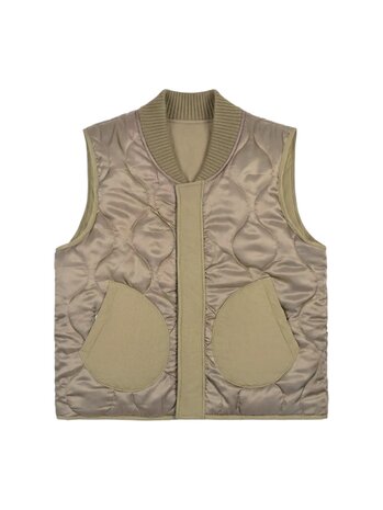 Brams Fruit BRAM'S FRUIT REVERSIBLE PADDED BODYWARMER VEST OLIVE GREEN