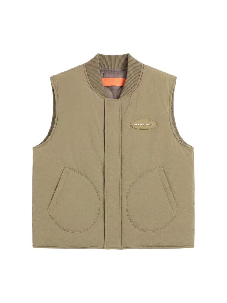 Brams Fruit BRAM'S FRUIT REVERSIBLE PADDED BODYWARMER VEST OLIVE GREEN