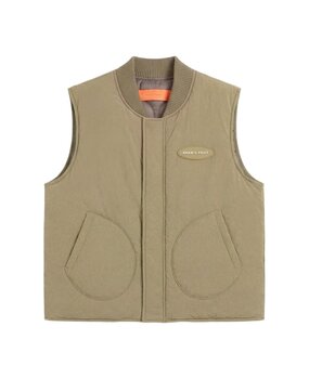 Brams Fruit BRAM'S FRUIT REVERSIBLE PADDED BODYWARMER VEST OLIVE GREEN