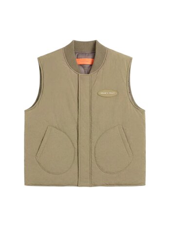 Brams Fruit BRAM'S FRUIT REVERSIBLE PADDED BODYWARMER VEST OLIVE GREEN