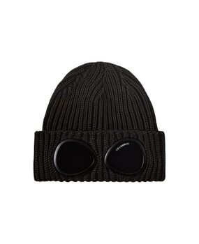 C.P. Company C.P. COMPANY EXTRAFINE MERIONO WOOL GOGGLE BEANIE BLACK