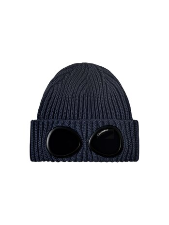 C.P. Company C.P. COMPANY EXTRAFINE MERINO WOOL GOGGLE BEANIE NAVY