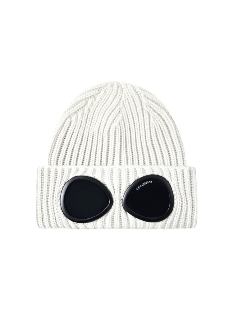 C.P. Company C.P. COMPANY MERINO WOOL GOGGLE BEANIE GAUZE WHITE