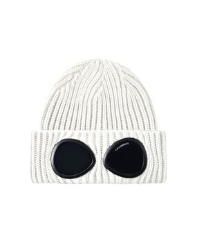 C.P. Company C.P. COMPANY MERINO WOOL GOGGLE BEANIE GAUZE WHITE