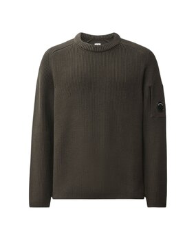 C.P. Company C.P. COMPANY FULL RIB COTTON CREWNECK LENS SWEATER RAVEN