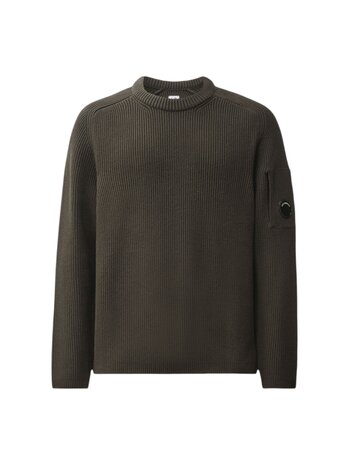 C.P. Company C.P. COMPANY FULL RIB COTTON CREWNECK LENS SWEATER RAVEN
