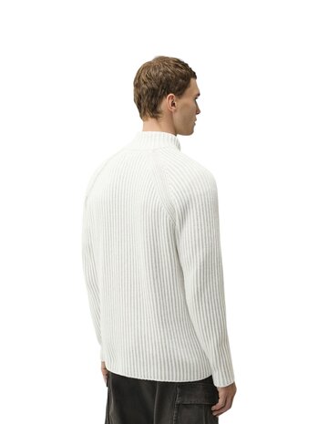 C.P. Company C.P. COMPANY CARDIGAN FLEECE KNIT WHITE MELANGE