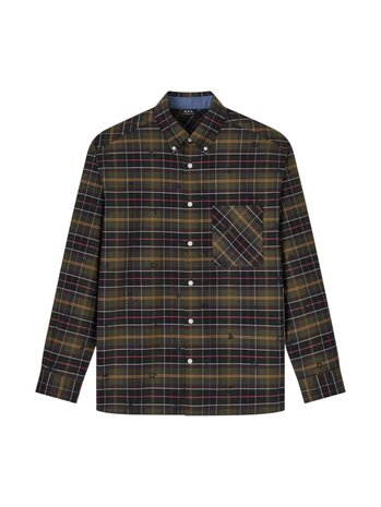 A.P.C. A.P.C. PARIS X BARBOUR TARTAN SPELL-OUT SHIRT MULTICOLOUR