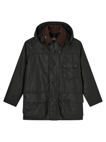 A.P.C. A.P.C. PARIS X BARBOUR WAX JACKET DARG SAGE