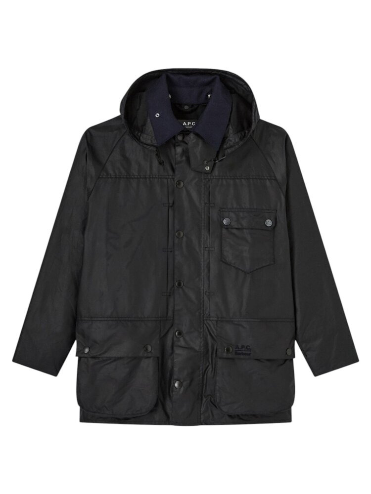 A.P.C. A.P.C. PARIS X BARBOUR WAX JACKET DARK NAVY