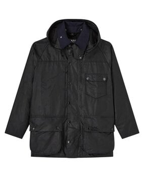 A.P.C. A.P.C. PARIS X BARBOUR WAX JACKET DARK NAVY