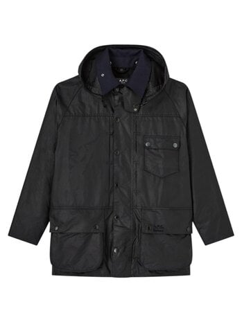 A.P.C. A.P.C. PARIS X BARBOUR WAX JACKET DARK NAVY