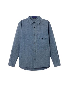 Stone Island STONE ISLAND BRUSHED INDIGO CHAMBRAY SHIRT