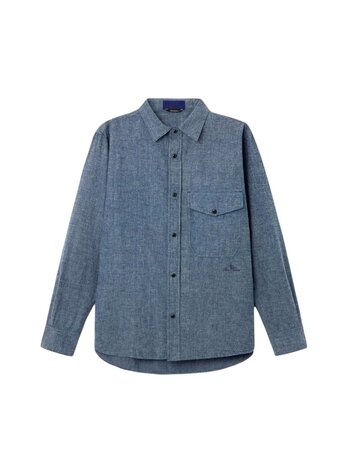 Stone Island STONE ISLAND BRUSHED INDIGO CHAMBRAY SHIRT