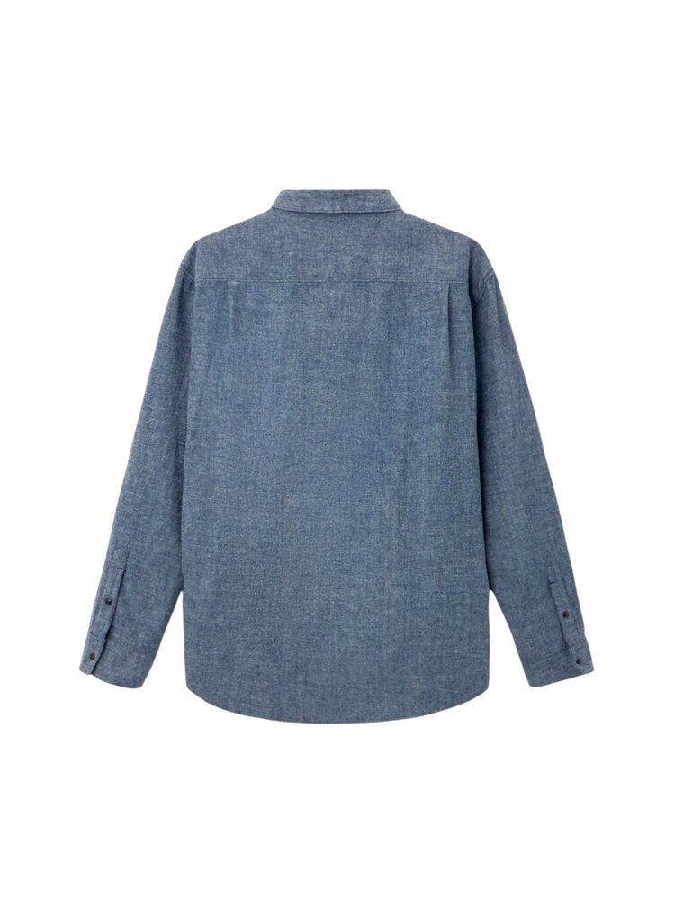 Stone Island STONE ISLAND BRUSHED INDIGO CHAMBRAY SHIRT