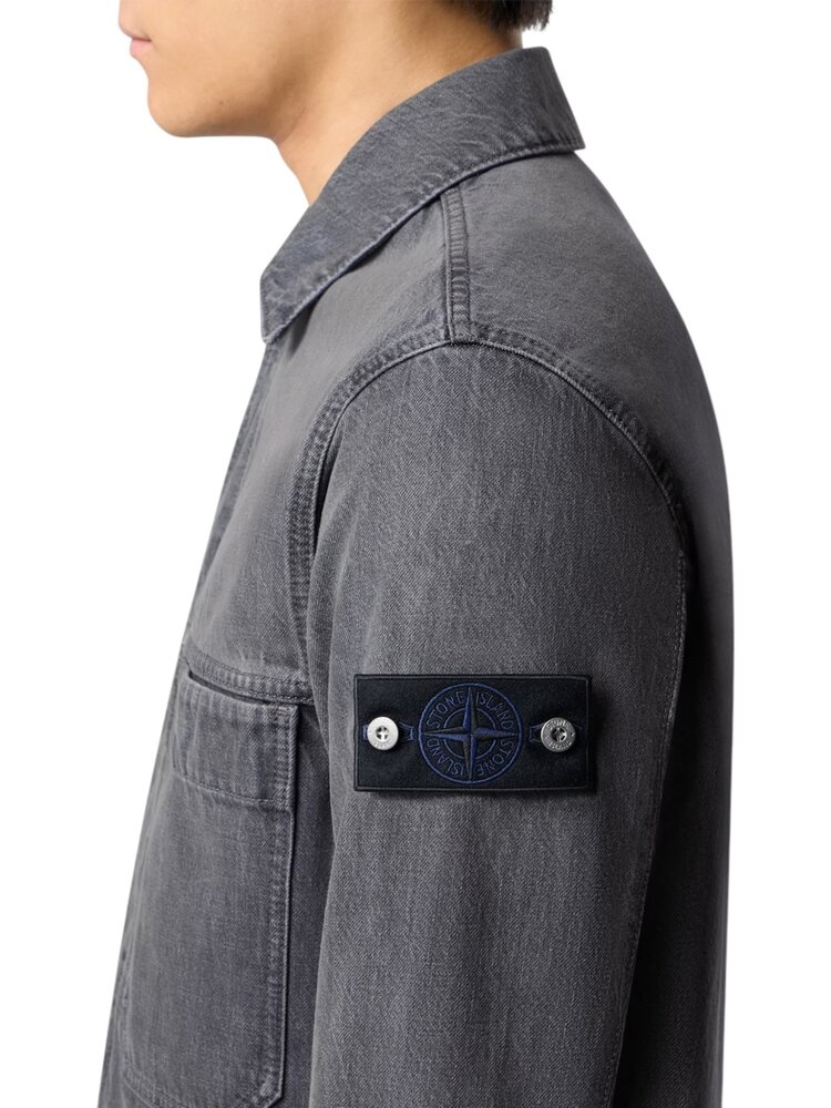 Stone Island STONE ISLAND BLACK DENIM-LIGHT GREY WASH JACKET