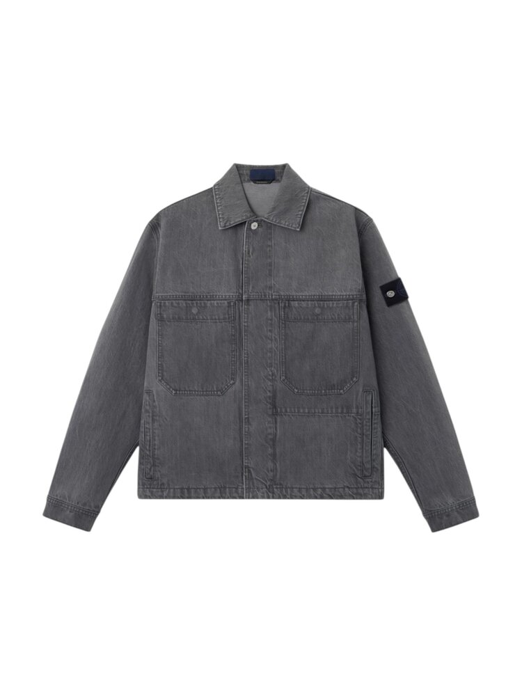 Stone Island STONE ISLAND BLACK DENIM-LIGHT GREY WASH JACKET