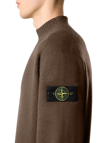 Stone Island STONE ISLAND FELTED RWS WOOL PULLOVER UMBER