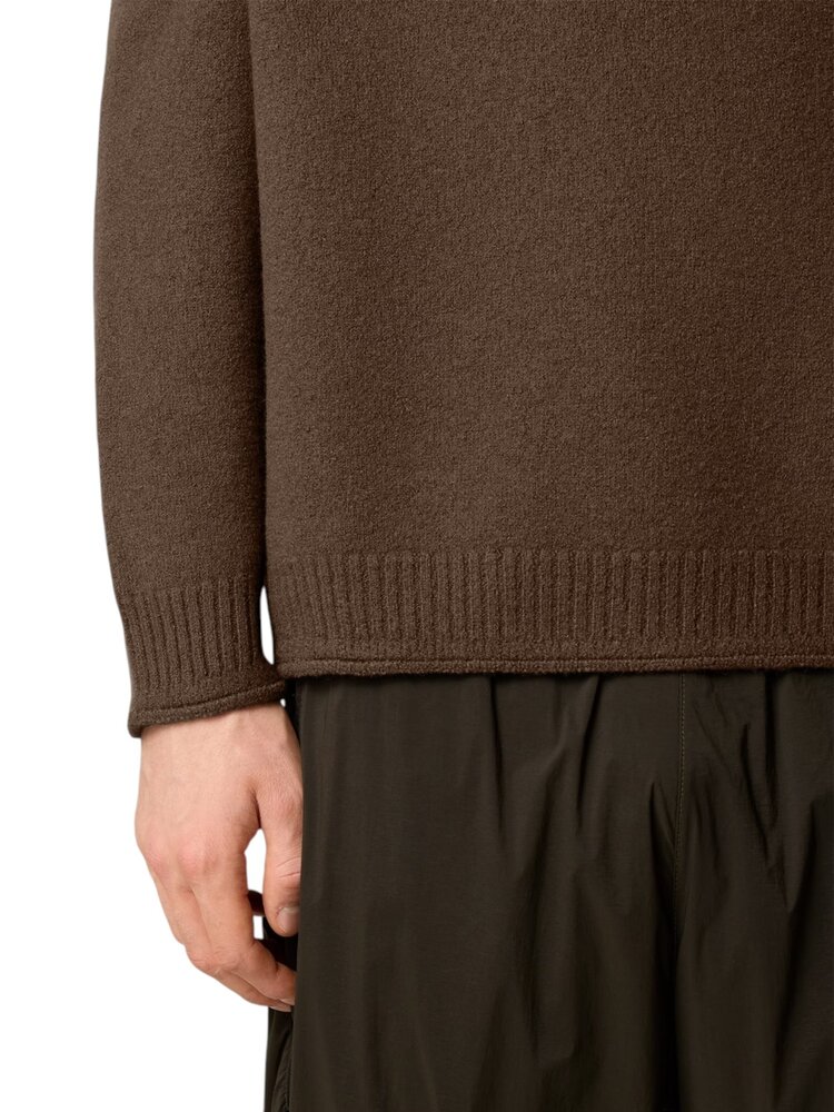 Stone Island STONE ISLAND FELTED RWS WOOL PULLOVER UMBER