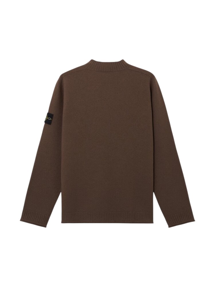 Stone Island STONE ISLAND FELTED RWS WOOL PULLOVER UMBER