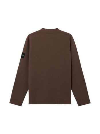 Stone Island STONE ISLAND FELTED RWS WOOL PULLOVER UMBER