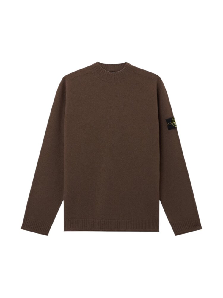 Stone Island STONE ISLAND FELTED RWS WOOL PULLOVER UMBER