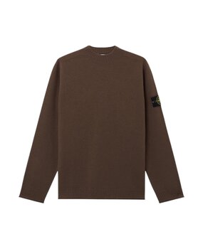 Stone Island STONE ISLAND FELTED RWS WOOL PULLOVER UMBER