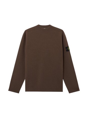 Stone Island STONE ISLAND FELTED RWS WOOL PULLOVER UMBER